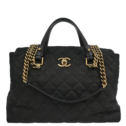 Chanel 2012-2013 Black Caviar 2way Shoulder Handbag