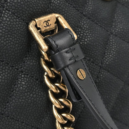 Chanel 2012-2013 Black Caviar 2way Shoulder Handbag