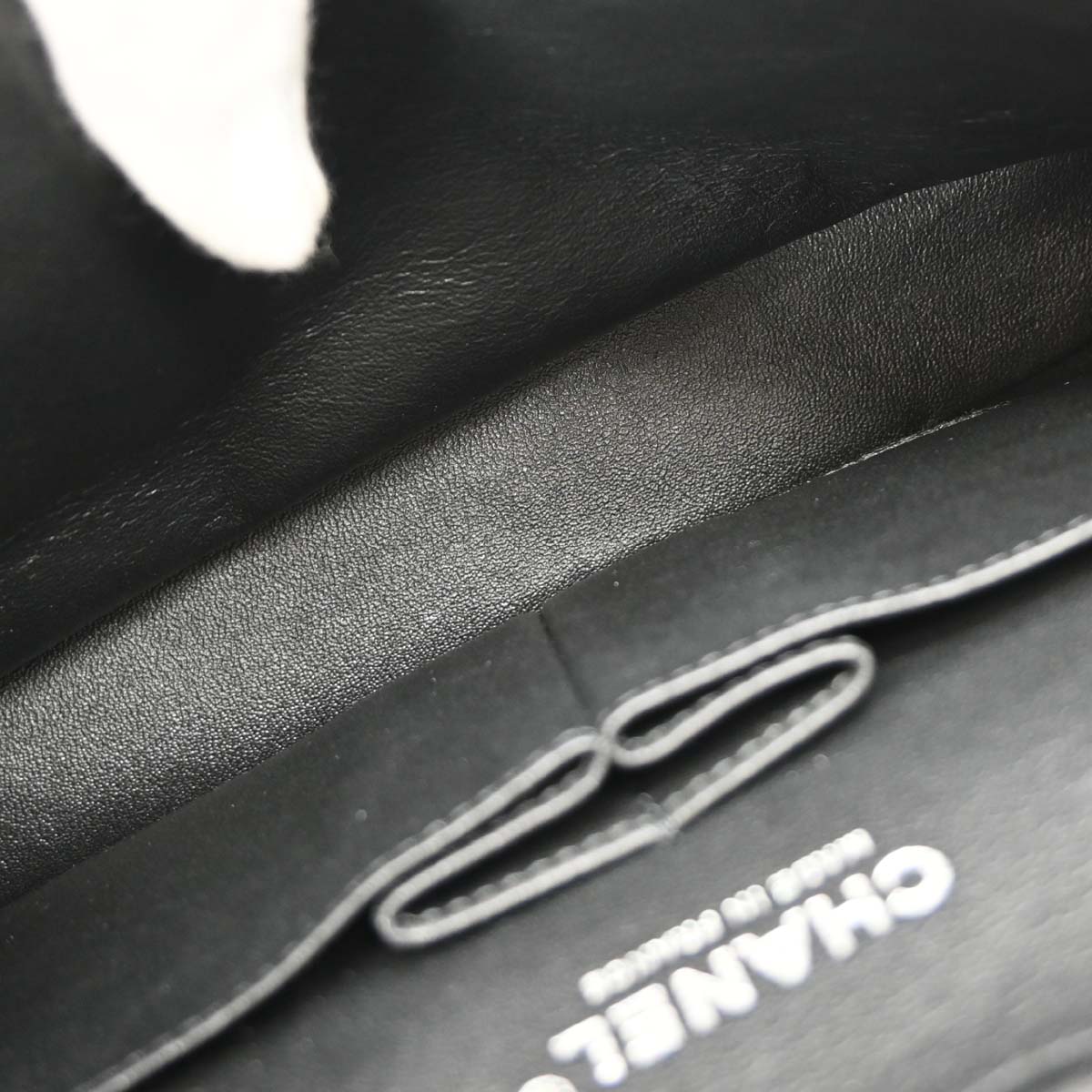 Chanel 2016-2017 Black Satin Airline Medium Classic Double Flap Shoulder Bag