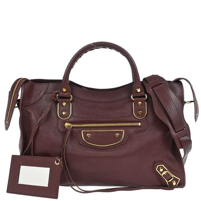 Balenciaga Bordeaux Medium The City 2way Shoulder Handbag