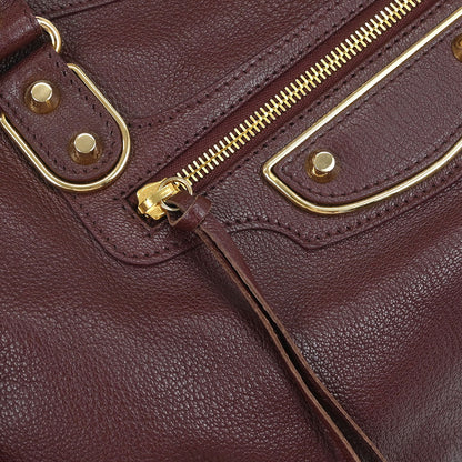 Balenciaga Bordeaux Medium The City 2way Shoulder Handbag