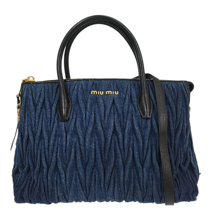 Miu Miu Blue Denim 2way Shoulder Handbag