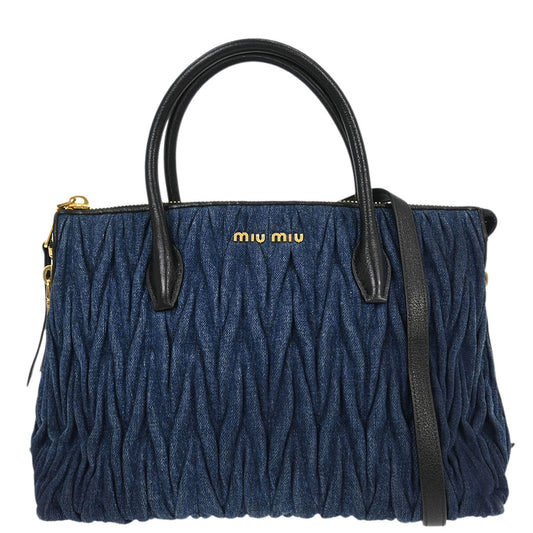 Miu Miu Blue Denim 2way Shoulder Handbag