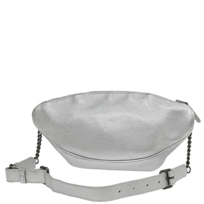 Chanel 2016-2017 Metallic Silver Calfskin Waist Bum Bag