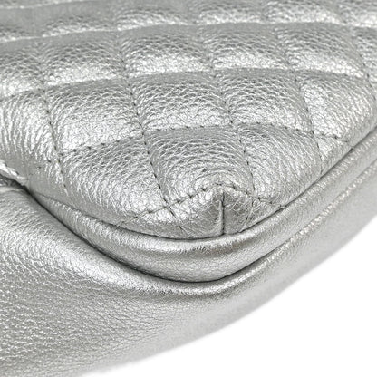 Chanel 2016-2017 Metallic Silver Calfskin Waist Bum Bag
