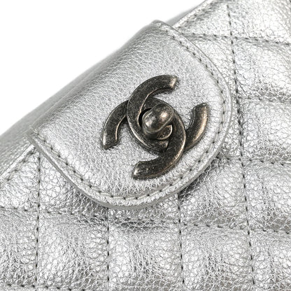 Chanel 2016-2017 Metallic Silver Calfskin Waist Bum Bag