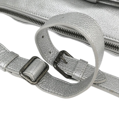 Chanel 2016-2017 Metallic Silver Calfskin Waist Bum Bag