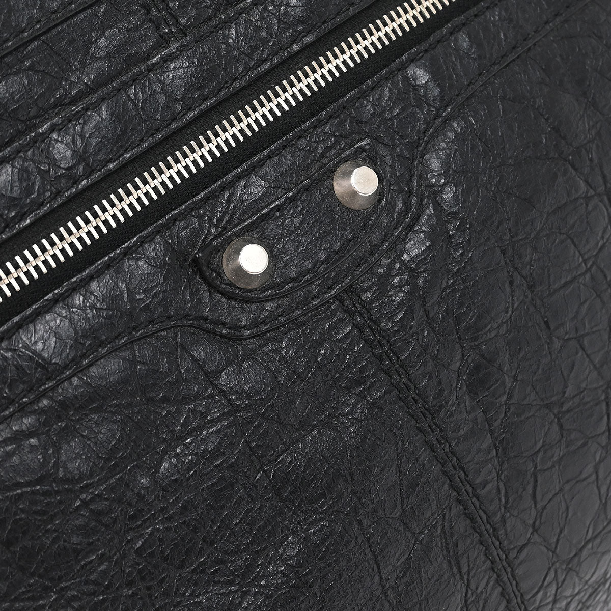 Balenciaga Black Leather Clip L Clutch Bag