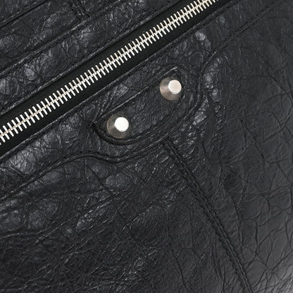 Balenciaga Black Leather Clip L Clutch Bag