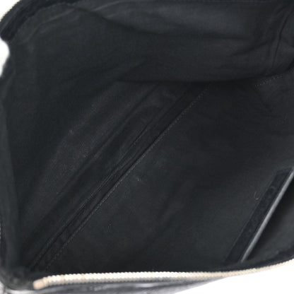 Balenciaga Black Leather Clip L Clutch Bag