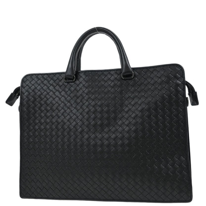 Bottega Veneta Black Intrecciato Business Handbag