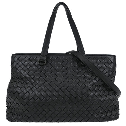 Bottega Veneta Black Intrecciato 2way Shoulder Handbag