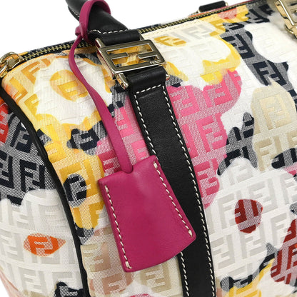 Fendi Black Canvas Zucchino Floral Forever Handbag