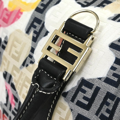 Fendi Black Canvas Zucchino Floral Forever Handbag
