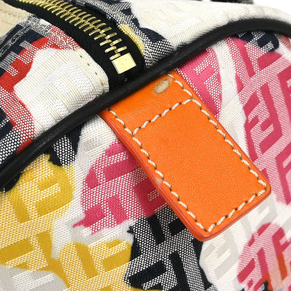 Fendi Black Canvas Zucchino Floral Forever Handbag