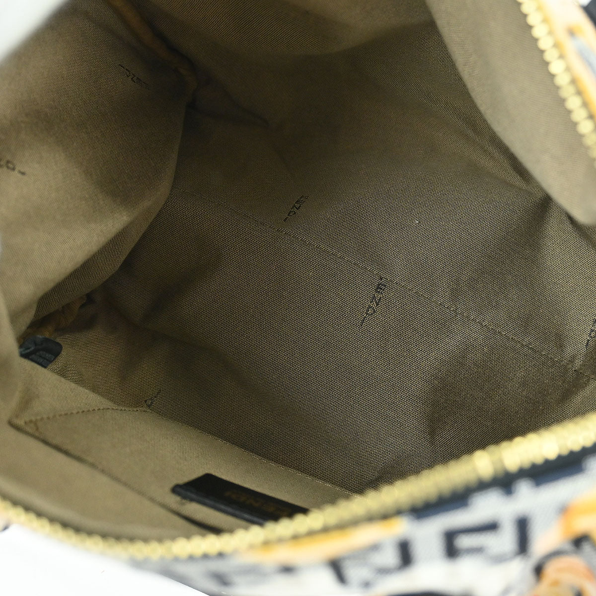 Fendi Black Canvas Zucchino Floral Forever Handbag