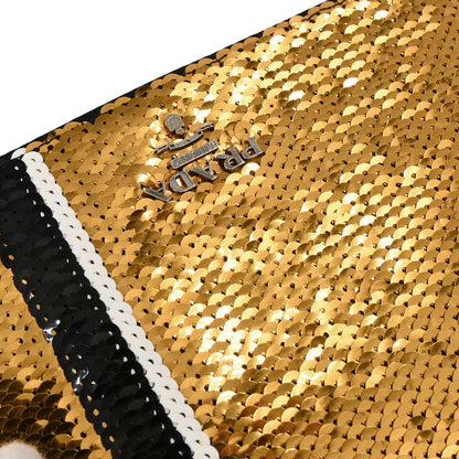 Prada Gold Sequins Satin Shoulder Bag