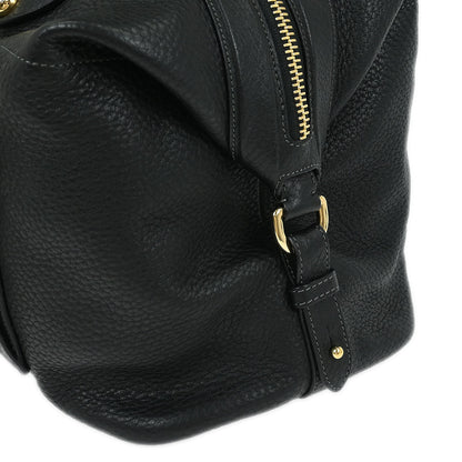 Loewe * 2011 Black Leather Ostrich May 36 2way Shoulder Handbag