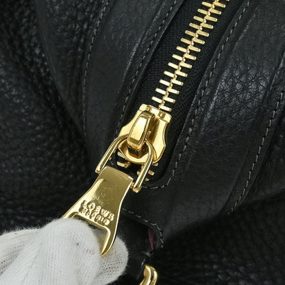 Loewe * 2011 Black Leather Ostrich May 36 2way Shoulder Handbag