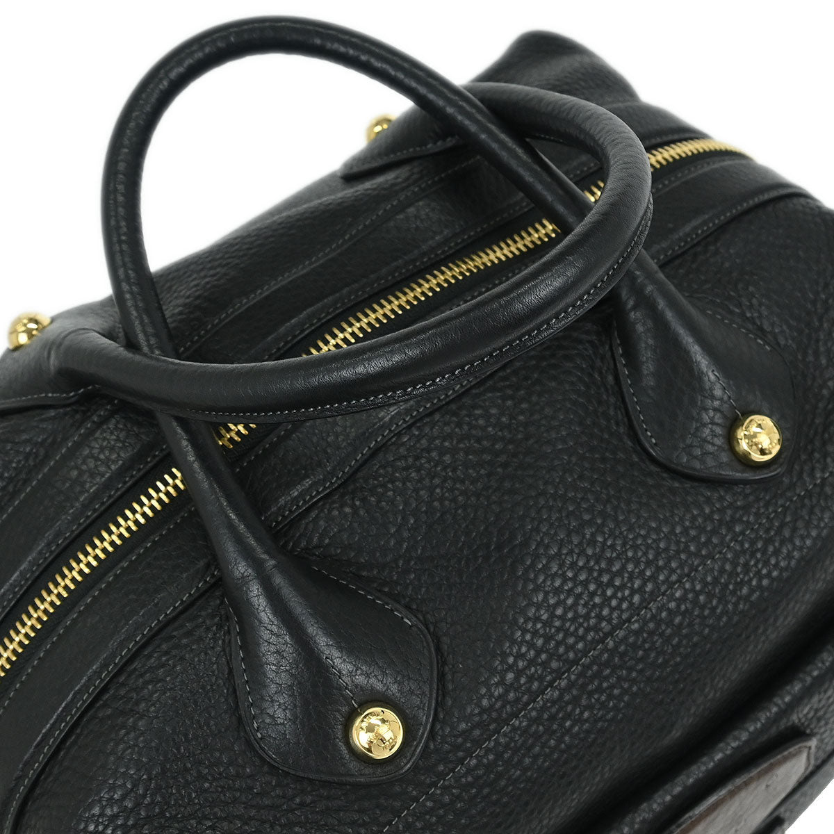 Loewe * 2011 Black Leather Ostrich May 36 2way Shoulder Handbag