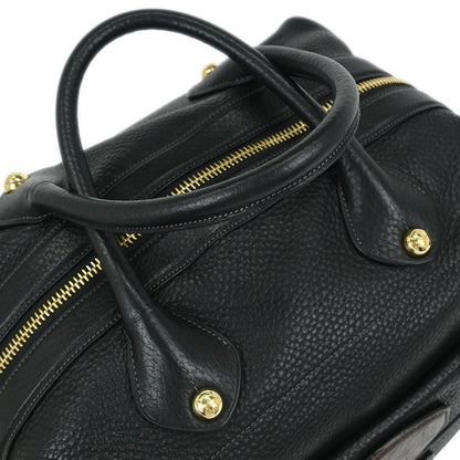 Loewe * 2011 Black Leather Ostrich May 36 2way Shoulder Handbag