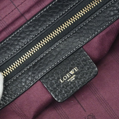 Loewe * 2011 Black Leather Ostrich May 36 2way Shoulder Handbag