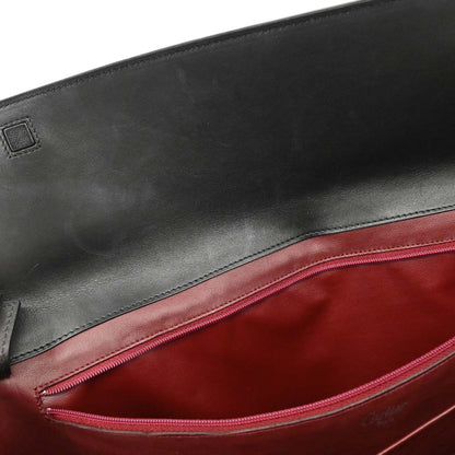 Cartier Black Leather Cabochon Handbag