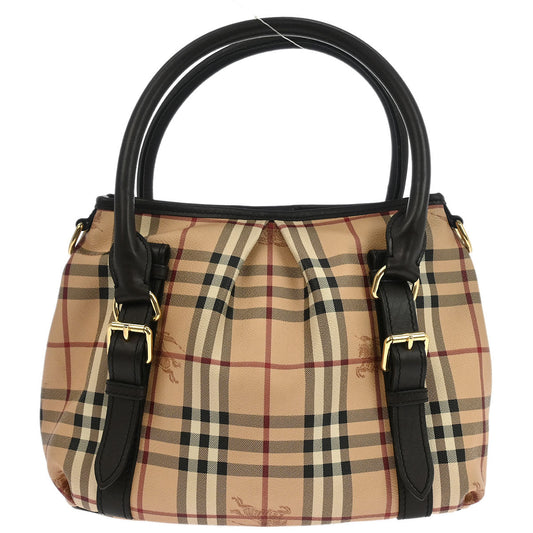 Burberry Beige PVC House Check Hobo Handbag