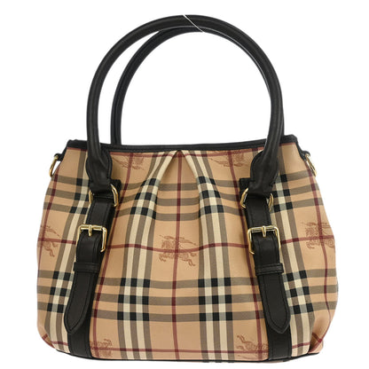 Burberry Beige PVC House Check Hobo Handbag