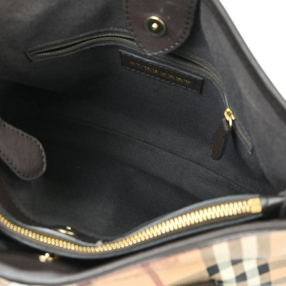 Burberry Beige PVC House Check Hobo Handbag
