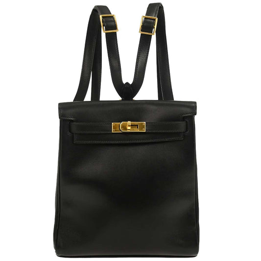 Hermes 1997 Black Box Calf Kelly A Dos PM Backpack