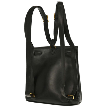 Hermes 1997 Black Box Calf Kelly A Dos PM Backpack