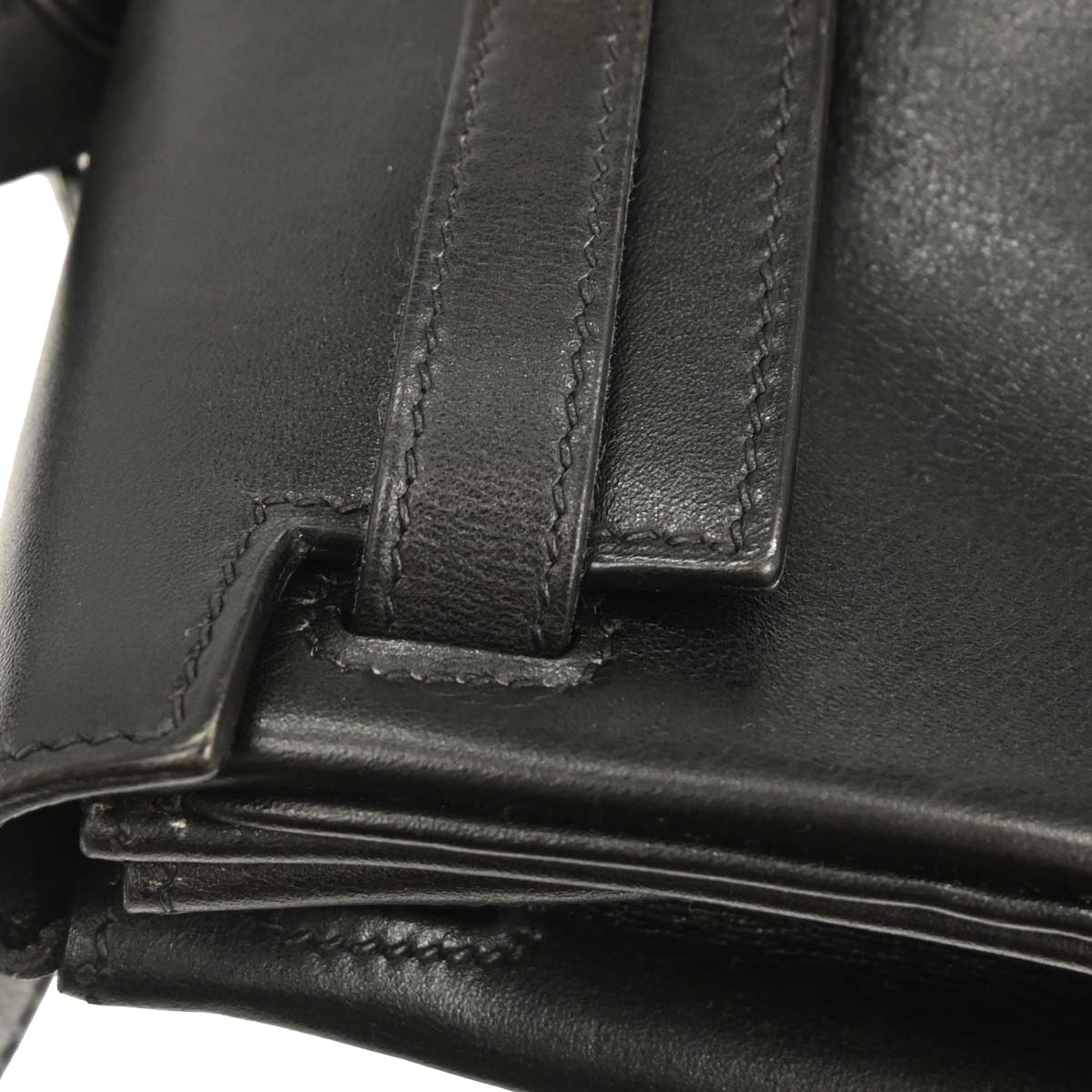 Hermes 1997 Black Box Calf Kelly A Dos PM Backpack