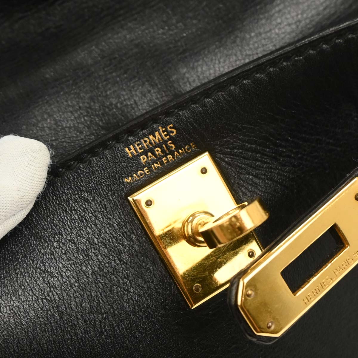 Hermes 1997 Black Box Calf Kelly A Dos PM Backpack