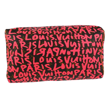 Louis Vuitton 2009 Pink Monogram Graffiti Speedy 30 Handbag M93704