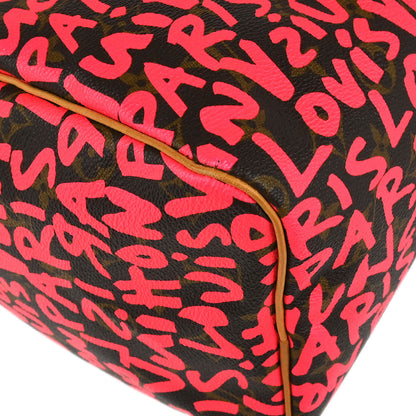 Louis Vuitton 2009 Pink Monogram Graffiti Speedy 30 Handbag M93704