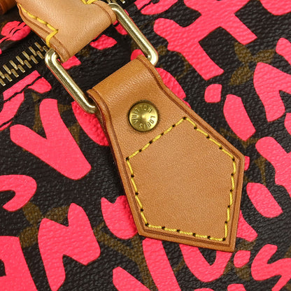 Louis Vuitton 2009 Pink Monogram Graffiti Speedy 30 Handbag M93704