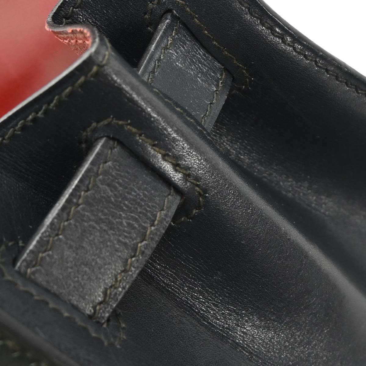 Hermes 1994 Black Rouge H Box Calf Kelly 28 Sellier 2way Shoulder Handbag