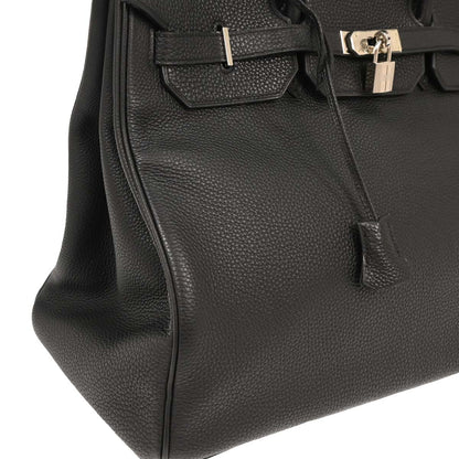 Hermes 2006 Black Taurillon Clemence Birkin 40 Handbag