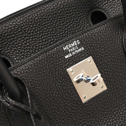 Hermes 2006 Black Taurillon Clemence Birkin 40 Handbag