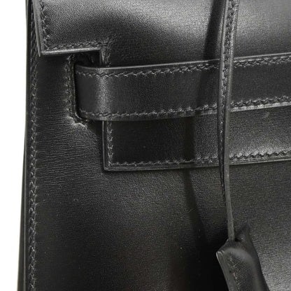Hermes 1999 Black Box Calf Kelly 32 Sellier 2way Shoulder Handbag