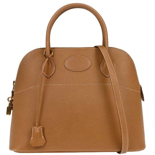 Hermes 1995 Natural Courchevel Bolide 31 2way Shoulder Handbag