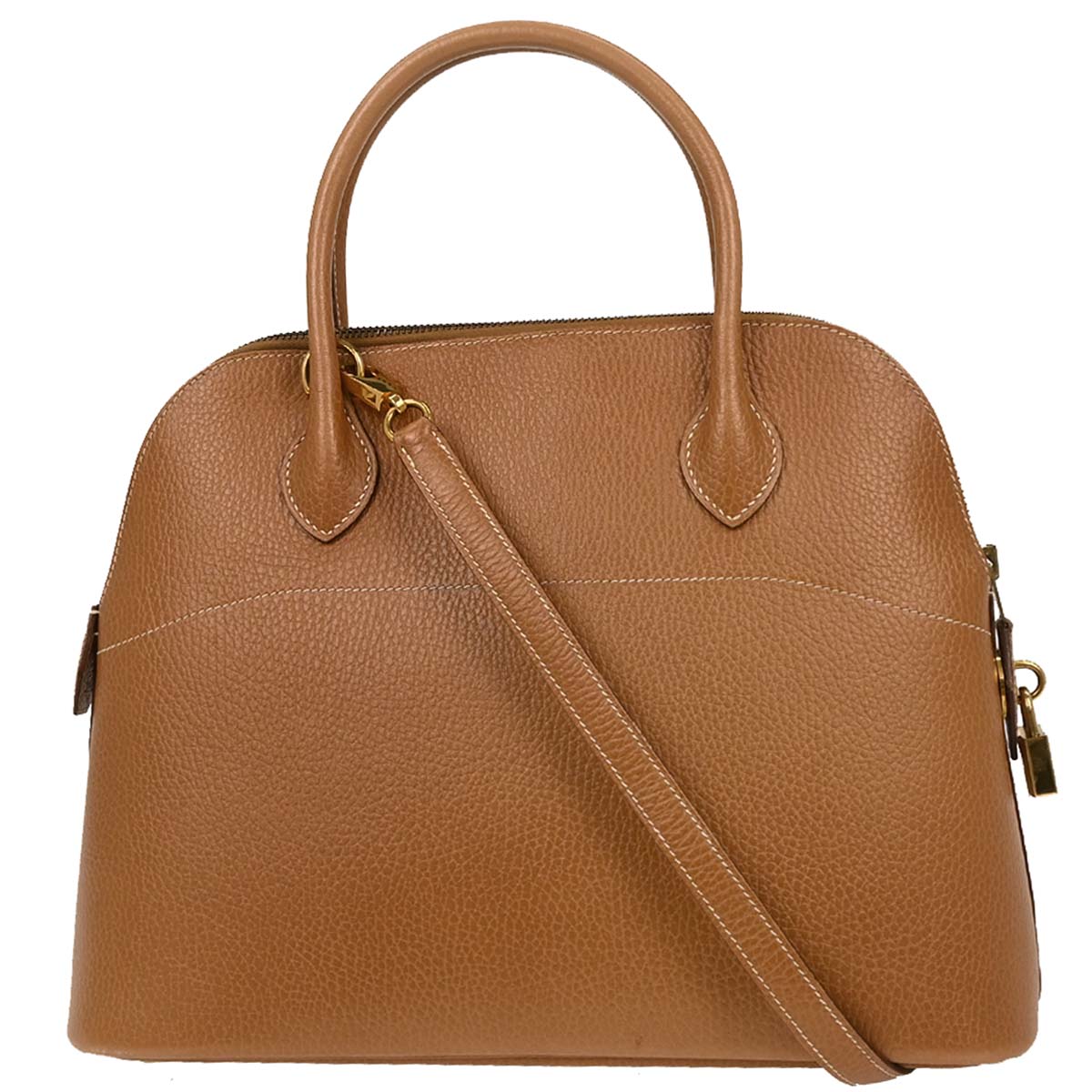 Hermes 1995 Natural Courchevel Bolide 31 2way Shoulder Handbag