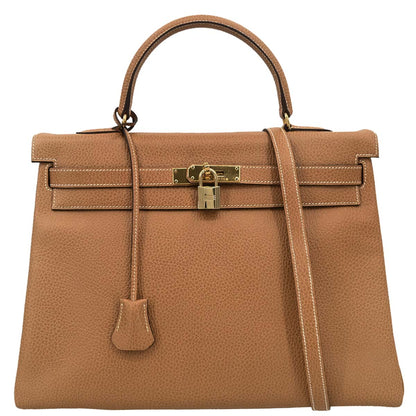 Hermes 1998 Natural Ardennes Kelly 35 Retourne 2way Shoulder Handbag