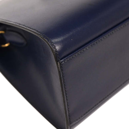 Hermes 1996 Blue Navy Box Calf Kelly Sport PM Shoulder Bag