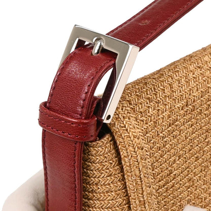 Fendi Beige Straw Mamma Baguette Handbag