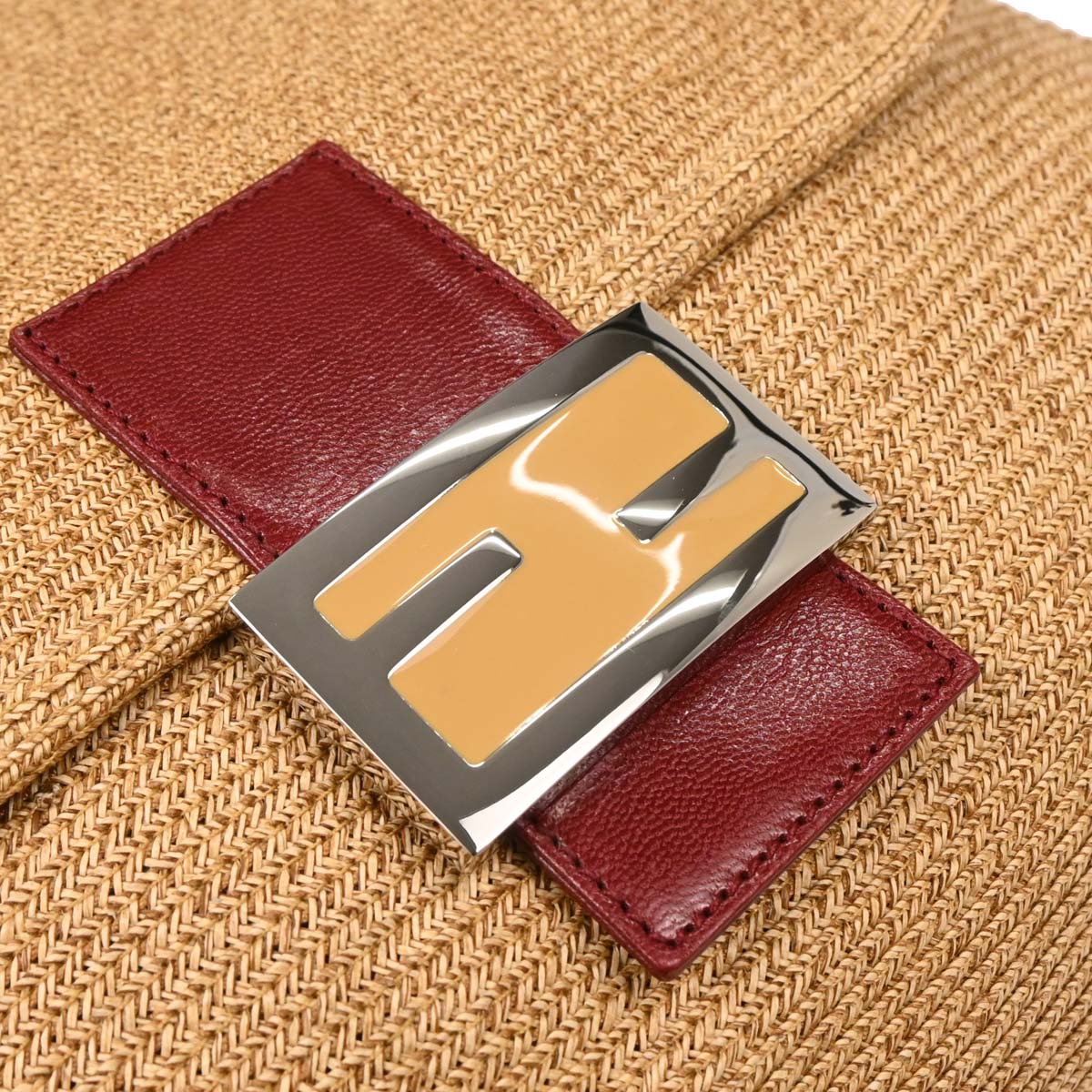 Fendi Beige Straw Mamma Baguette Handbag