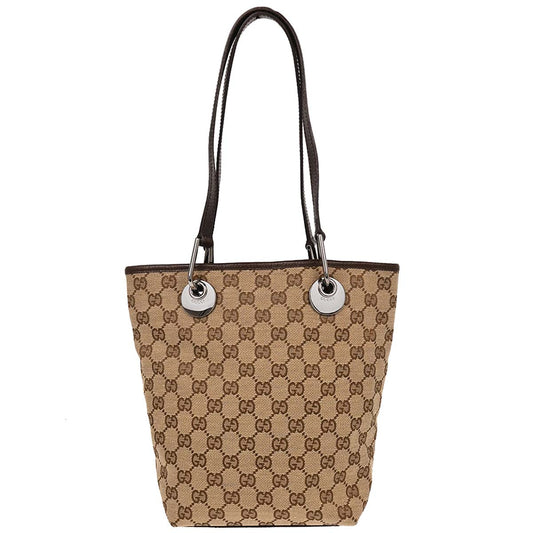 Gucci Beige Canvas GG Tote Handbag