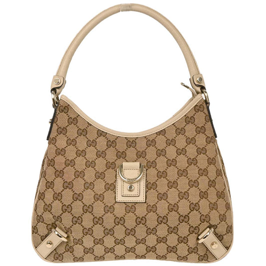 Gucci Beige Canvas GG Abbey Hobo Handbag