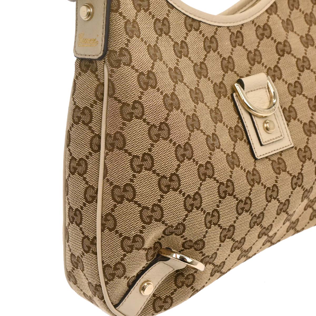 Gucci Beige Canvas GG Abbey Hobo Handbag